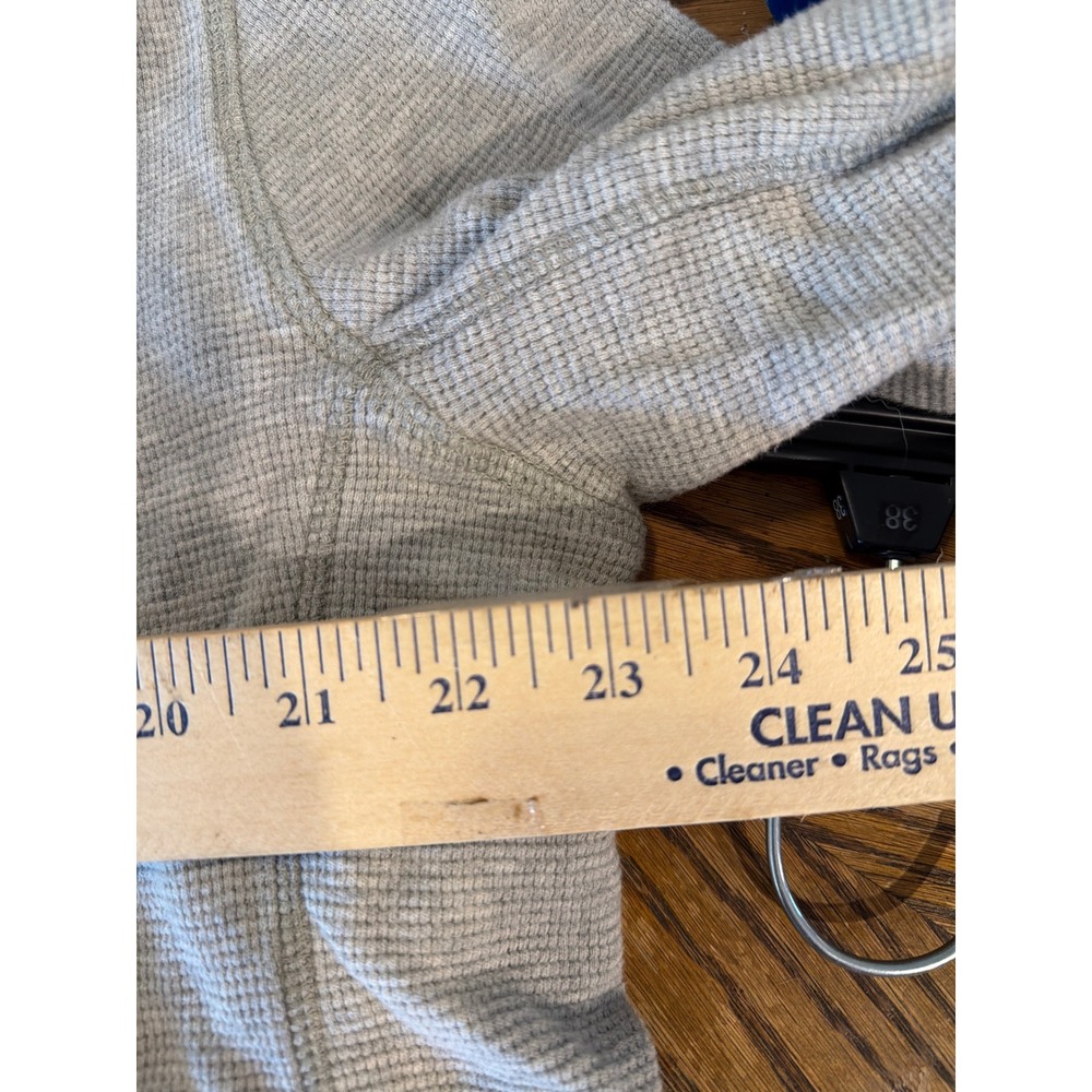 Eddie Bauer Mens TXL Gray Waffle Knit Thermal Long Sleeve Crewneck Shirt Tall XL - Picture 3 of 5